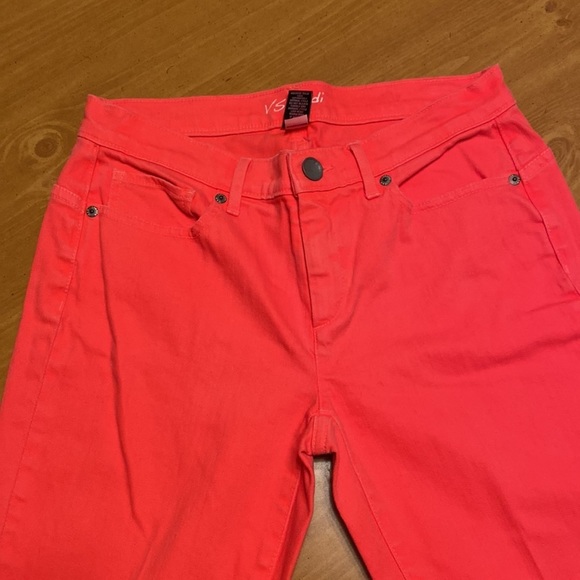 VS Women’s Size 8 Orange Denim Jeans Hi Rise Midi Straight Leg Stretch - Picture 2 of 6